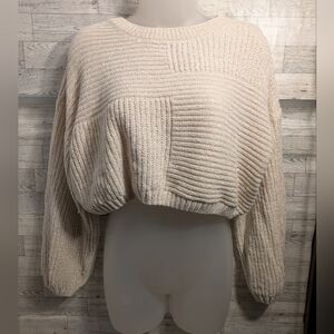 Altar'd State Cream Textured Sweater Xxs
